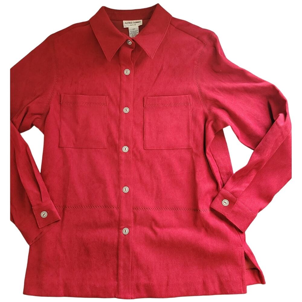 Alfred Dunner Petite Red Button Front Blazer Jacket Women's 10P